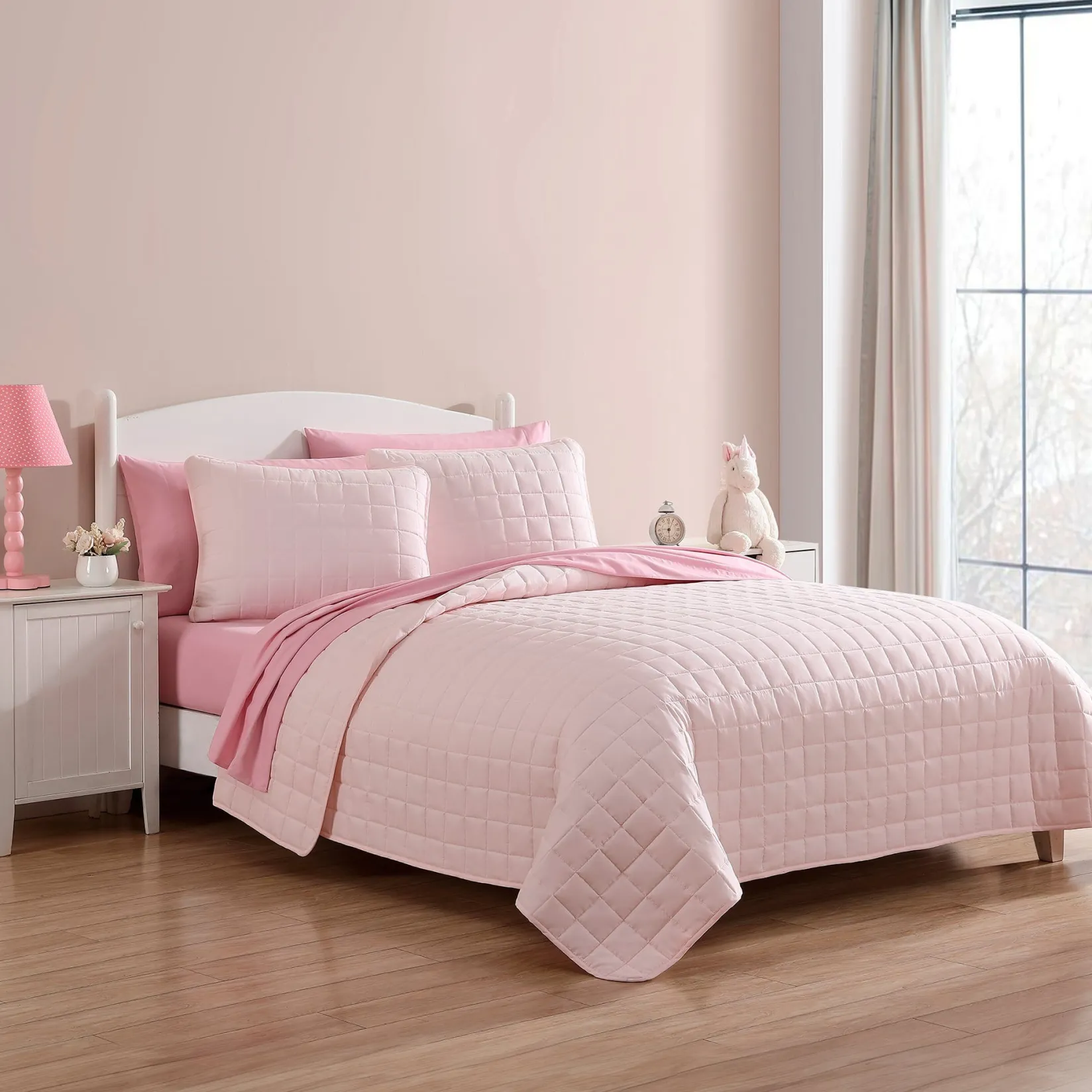 Comforters & Quilts|Twin Bedding>Cathay Home Twin Quilt Set - Blush