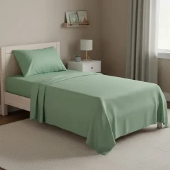 Sheets|Twin Bedding>Cathay Home Twin Sheet Set - Hedge Green