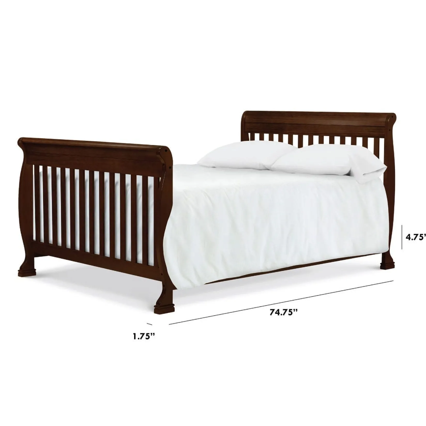 Best Twin/Full Size Bed Conversion Kit - Espresso Finish Toddler Rails|Cribs & Mattresses