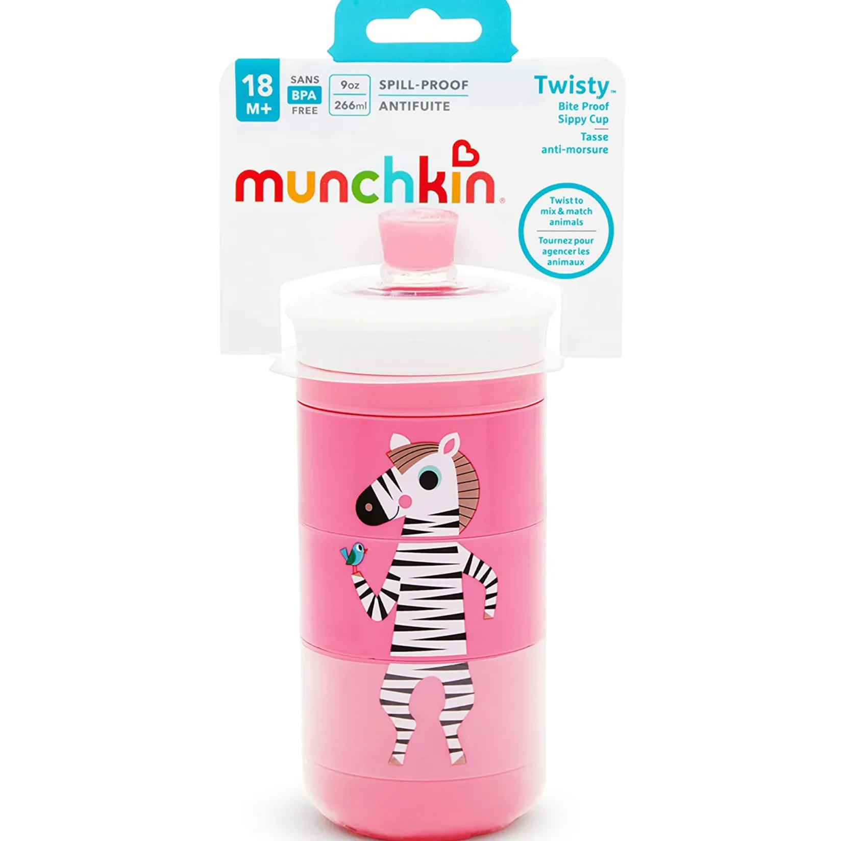 Sale Twisty 9oz Sippy Cup - Pink Animal Kids Tableware|Plates & Placemats