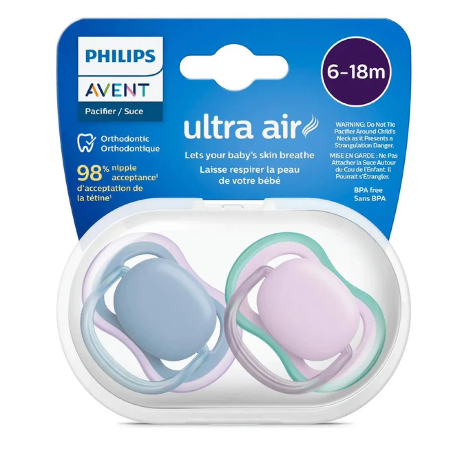 Outlet Ultra Air Pacifier 6-18m(2) - Lilac Pacifiers & Clips|Pacifiers & Clips
