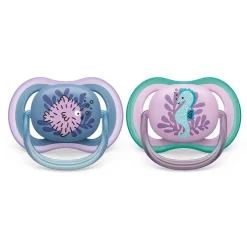 Pacifiers & Clips|Pacifiers & Clips>Philips Avent Ultra Air Pacifier 6-18m Puffer Fish / Sea Horse 2-pack