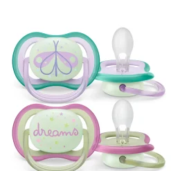 New Ultra Air Pacifier Nighttime 0-6m Lilac Dragonfly/Dreams 2-pack Pacifiers & Clips|Pacifiers & Clips