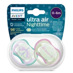 New Ultra Air Pacifier Nighttime 0-6m Lilac Dragonfly/Dreams 2-pack Pacifiers & Clips|Pacifiers & Clips