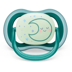 Pacifiers & Clips|Pacifiers & Clips>Philips Avent Ultra Air Pacifier Nighttime 6-18m Sleeping Star/Moon 2-pack