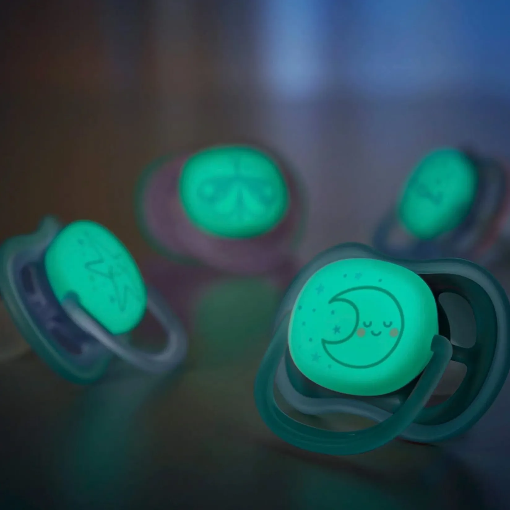 Pacifiers & Clips|Pacifiers & Clips>Philips Avent Ultra Air Pacifier Nighttime 6-18m Sleeping Star/Moon 2-pack