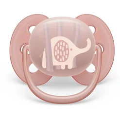 Pacifiers & Clips|Pacifiers & Clips>Philips Avent Ultra Soft Pacifier 0-6m Lychee Elephant / Lilac Palms 2-pack