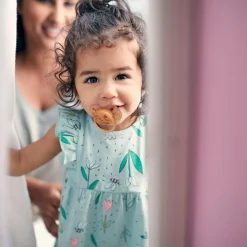 Ultra Soft Pacifier 6-18m Violet Puppy / Orange Leaves 2-pack Pacifiers & Clips|Pacifiers & Clips