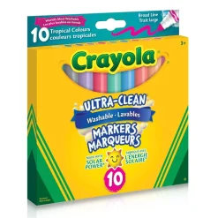 Diy & Activities>Crayola Ultra-Clean Washable Broad Line Markers, Tropical Colours, 10 Count