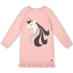 Dresses & Rompers>Deux par Deux Unicorn Knit Dress 7-10 Pink