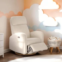 Outlet Upholstered Rocking Armchair Swivel, Glider, Recliner Hailey - Henequen Motorized Electric Gliders & Rocking Chairs|Gliders & Rocking Chairs