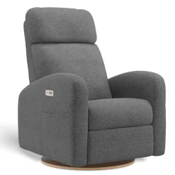 Hot Upholstered Rocking Armchair Swivel, Glider, Recliner Hailey - Nexus Charcoal Motorized Electric Gliders & Rocking Chairs|Gliders & Rocking Chairs