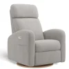 Gliders & Rocking Chairs|Gliders & Rocking Chairs>Jaymar BB Upholstered Rocking Armchair Swivel, Glider, Recliner Hailey - Nubia Silver Motorized Electric