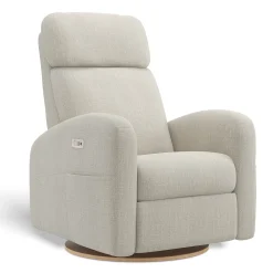 Upholstered Rocking Armchair Swivel, Glider, Recliner Hailey - Nubia Silver Motorized Electric Gliders & Rocking Chairs|Gliders & Rocking Chairs