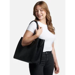 Online Valentina 2in1 Tote Bag - Black Handbags & Purses|Diaper Bags