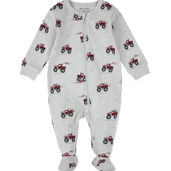 Pajamas|Pyjamas>Petit Lem Valentine Tractors Pajamas 0-24m Grey
