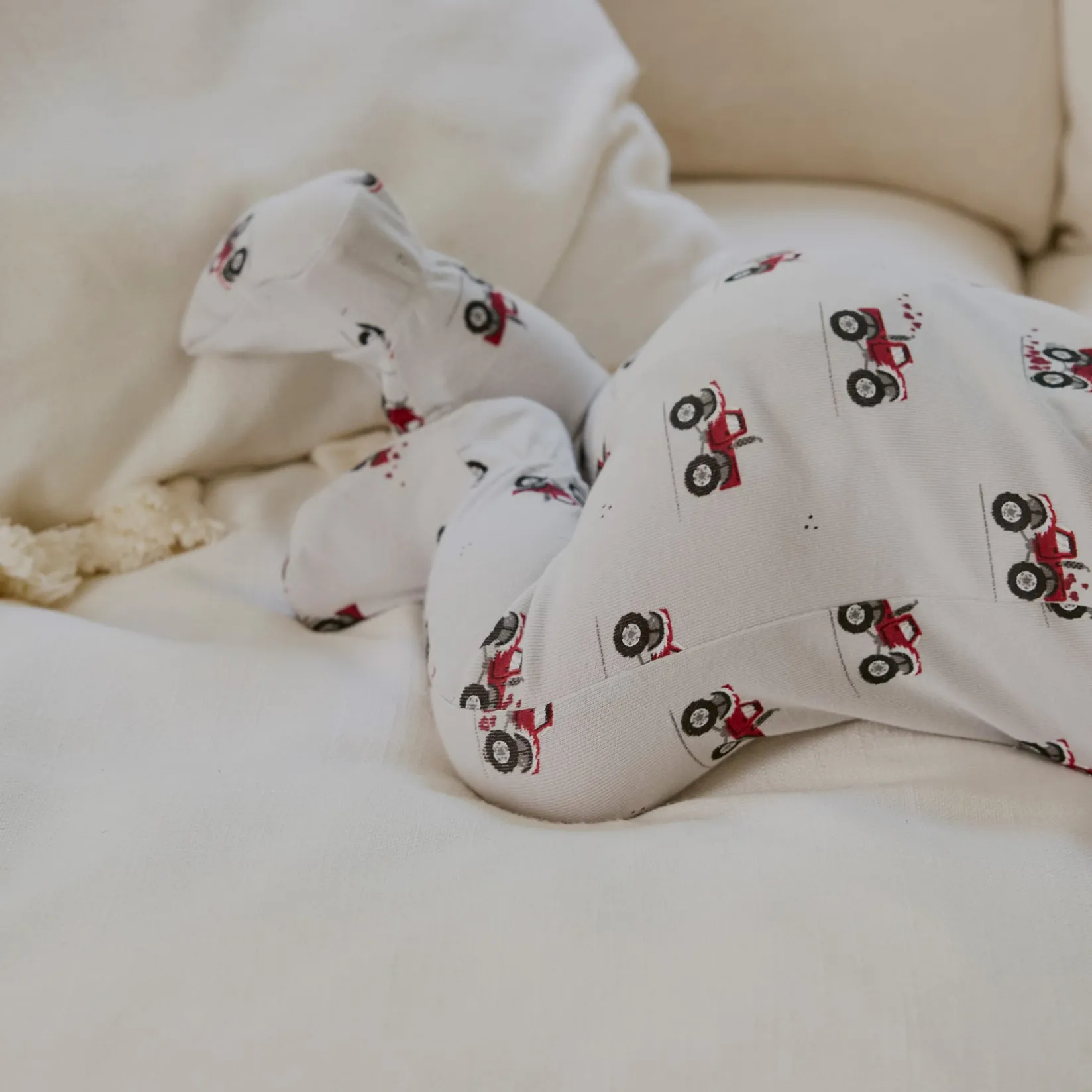 Pajamas|Pyjamas>Petit Lem Valentine Tractors Pajamas 0-24m Grey