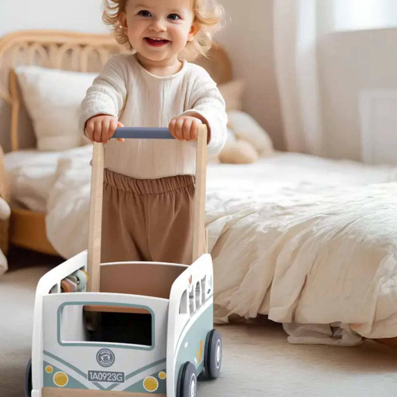 Wooden Toys|Walkers>Speedy Monkey Van Multi-activity Walker