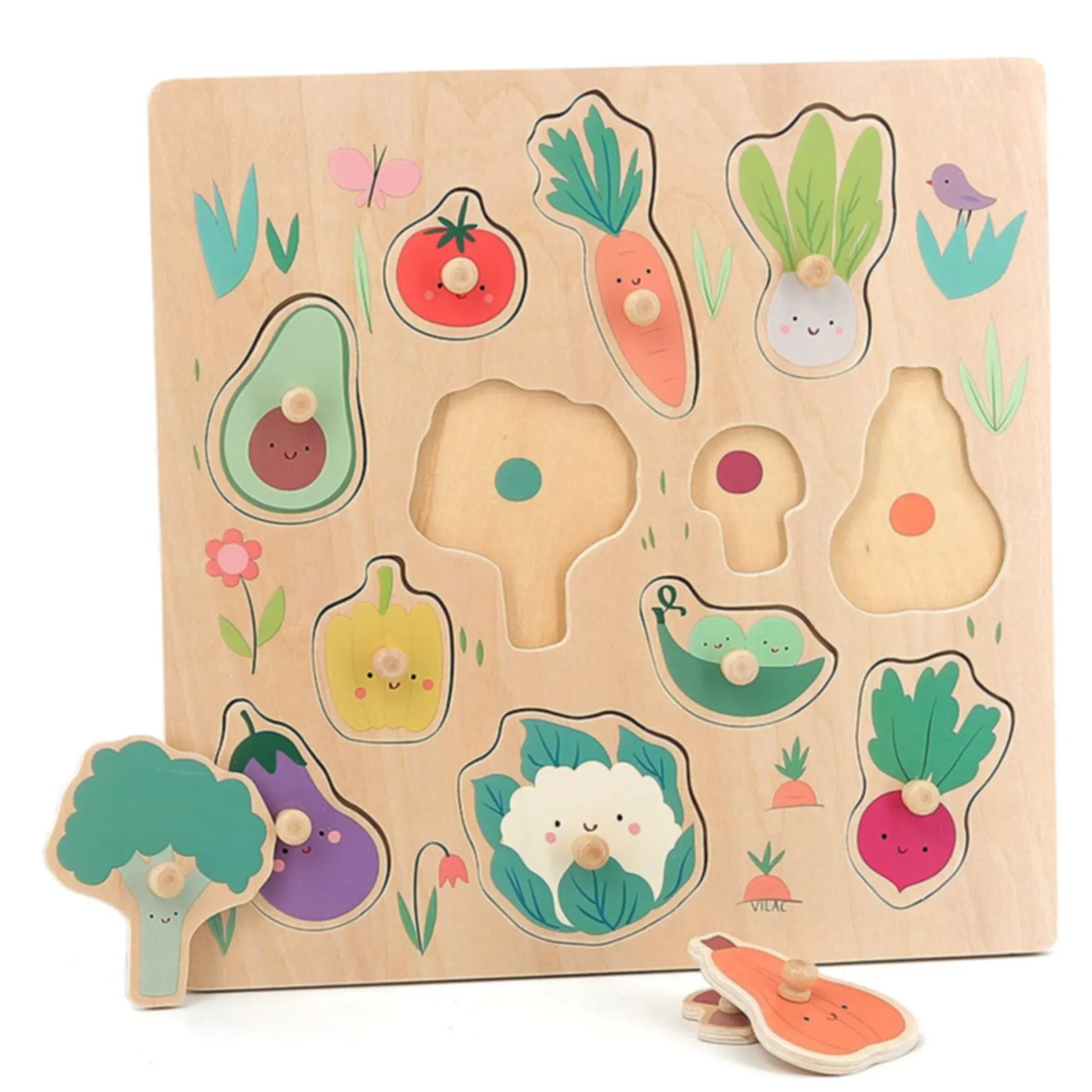 Hot Vegetables Peg Puzzle Kids Puzzles