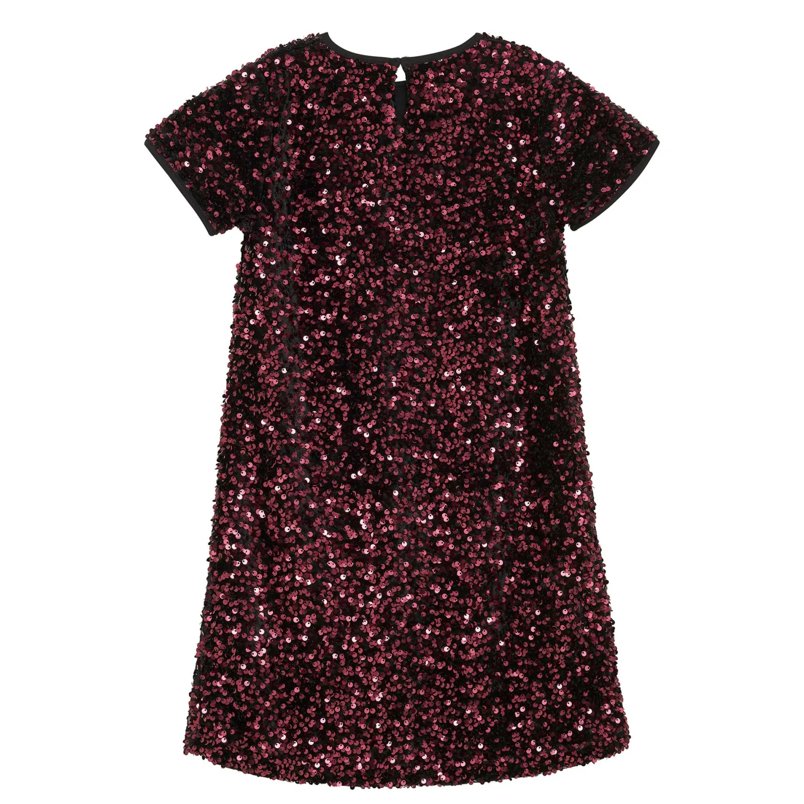 Dresses & Rompers>Creamie Velour Sequins Dress 7-14 Burgundy