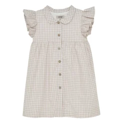 Dresses & Rompers>Huttelihut Vichy Woven Dress 3-8 Beige