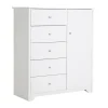 Best Vito Door Chest with 5 Drawers - Pure White Storage Furniture