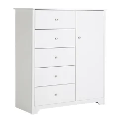 Best Vito Door Chest with 5 Drawers - Pure White Storage Furniture