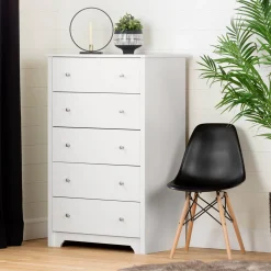 Vito 5-Drawer Chest - Pure White Storage Furniture