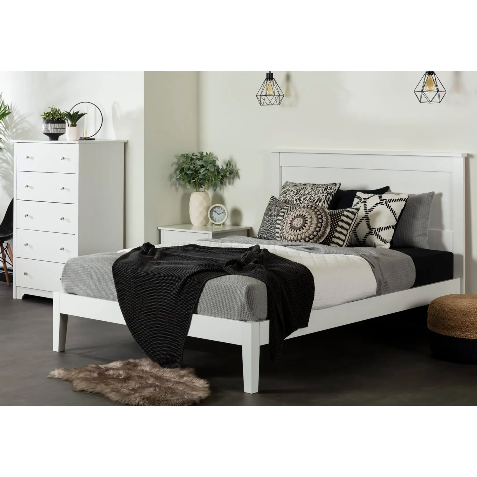 Vito 5-Drawer Chest - Pure White Storage Furniture