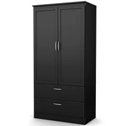 Online Wardrobe Armoire - Acapella Pure Black Storage Furniture