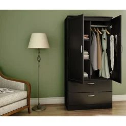 Online Wardrobe Armoire - Acapella Pure Black Storage Furniture