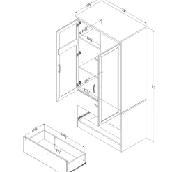 Online Wardrobe Armoire - Acapella Pure Black Storage Furniture