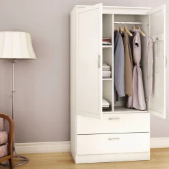 Hot Wardrobe Armoire - Acapella Pure White Storage Furniture