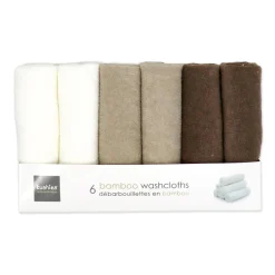 Towels & Wipes|Towels & Wipes>Kushies Washcloths (6)bamboo Oxford