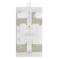 Towels & Wipes|Towels & Wipes>Piccolo Bambino Washcloths (12)-teddy Beige