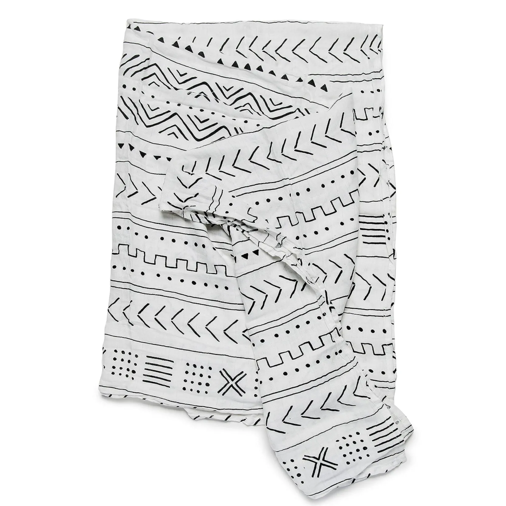 Blankets|Blankets>Loulou Lollipop White Mudcloth Swaddle