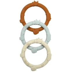 Teething Toys>Loulou Lollipop Wild Teething Ring Set - Ginger/Honey