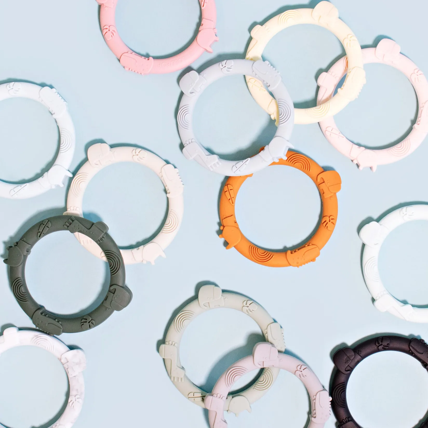 Teething Toys>Loulou Lollipop Wild Teething Ring Set - Ginger/Honey