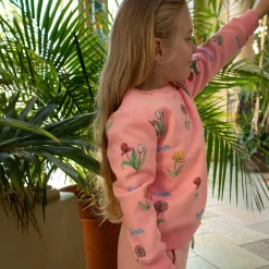 Fleeces And Sweatshirts|Tops>Birdz Wildflower Aop Sweatshirt 2-10 Pink