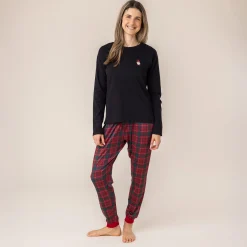 Underwear|Pajamas>Nano Women Plaid Pajamas Black
