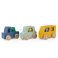 Wooden Toys>Trixie Wooden Animal Car Set