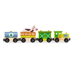 Wooden Toys>Janod Wooden Magnetic Farm Train