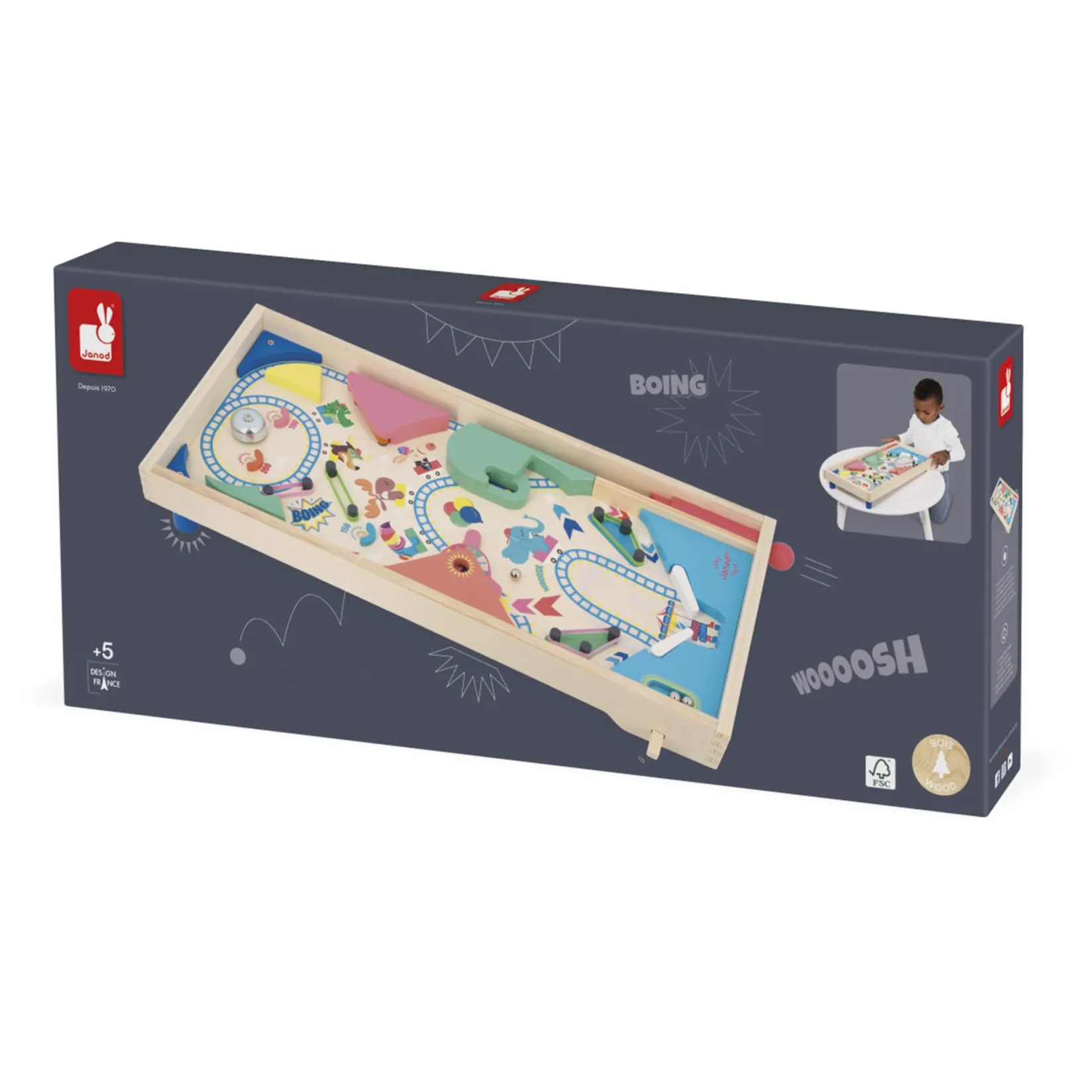 Board Games>Janod Wooden pinball Fairground