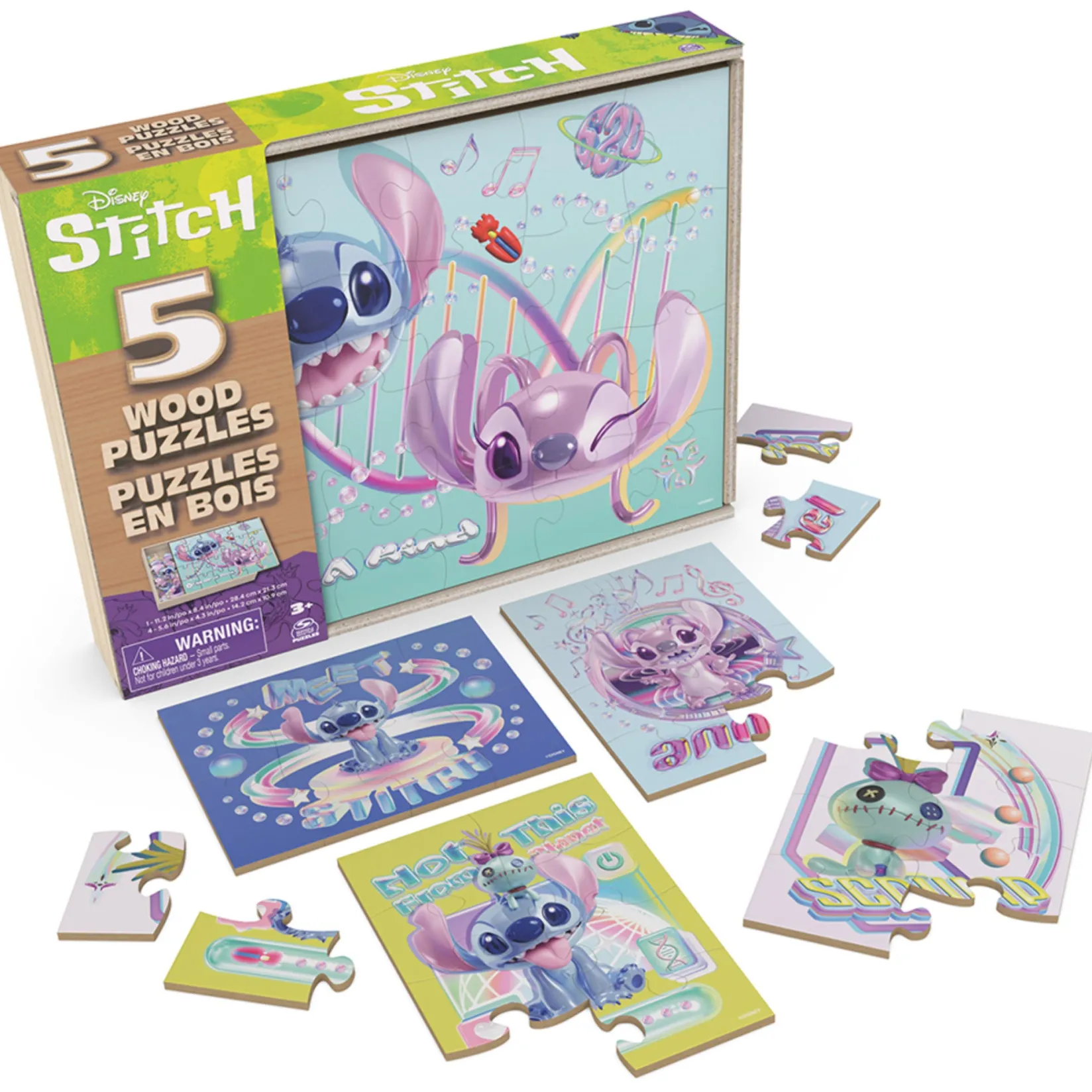 Puzzles>Kid Jouets Wooden Puzzle 5-in-1 - Stitch
