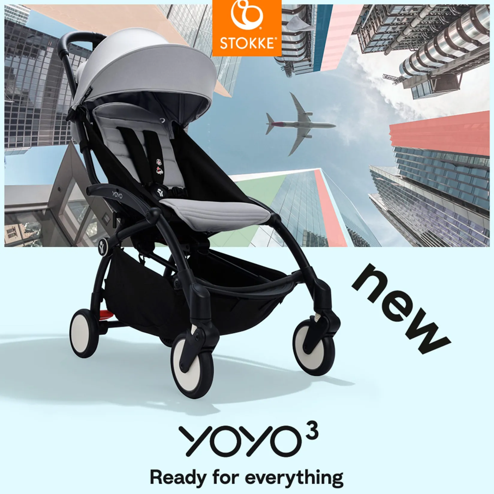 Strollers|Strollers & Trailers>Stokke YOYO³ Stroller Complete - Black / Aqua