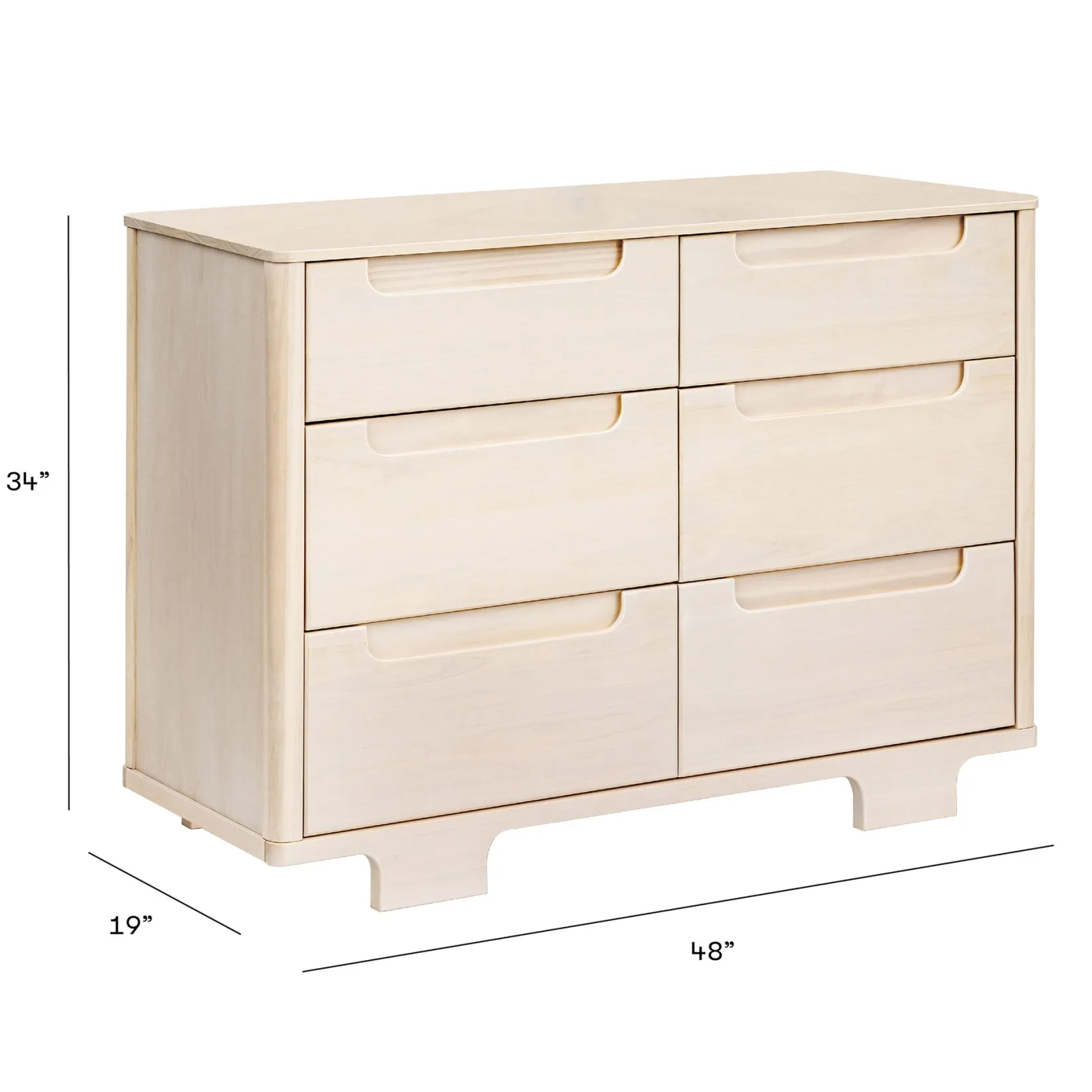 Yuzu 6-Drawer Dresser - Washed Natural Storage Furniture