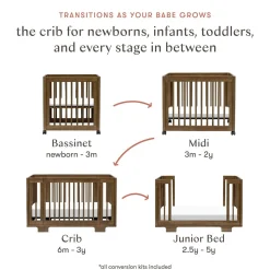 Hot Yuzu 8-in-1 Convertible Crib - Walnut Cribs & Mattresses|Cribs & Mattresses