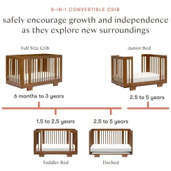 Hot Yuzu 8-in-1 Convertible Crib - Walnut Cribs & Mattresses|Cribs & Mattresses