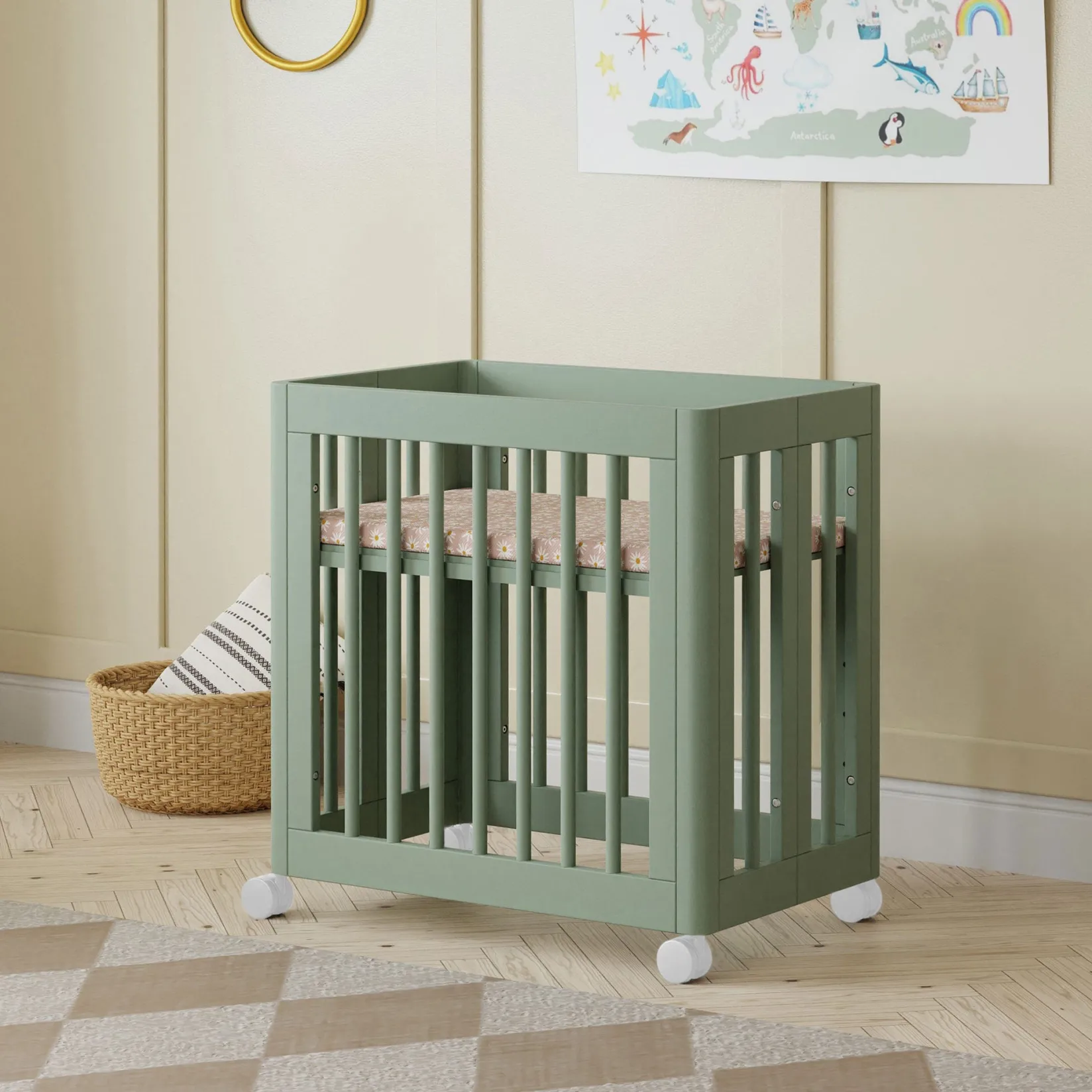 Cribs & Mattresses|Cribs & Mattresses>Babyletto Yuzu 8-in-1 Convertible Crib - Sage