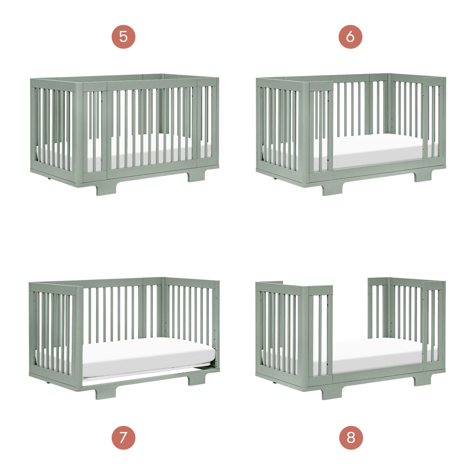 Cribs & Mattresses|Cribs & Mattresses>Babyletto Yuzu 8-in-1 Convertible Crib - Sage